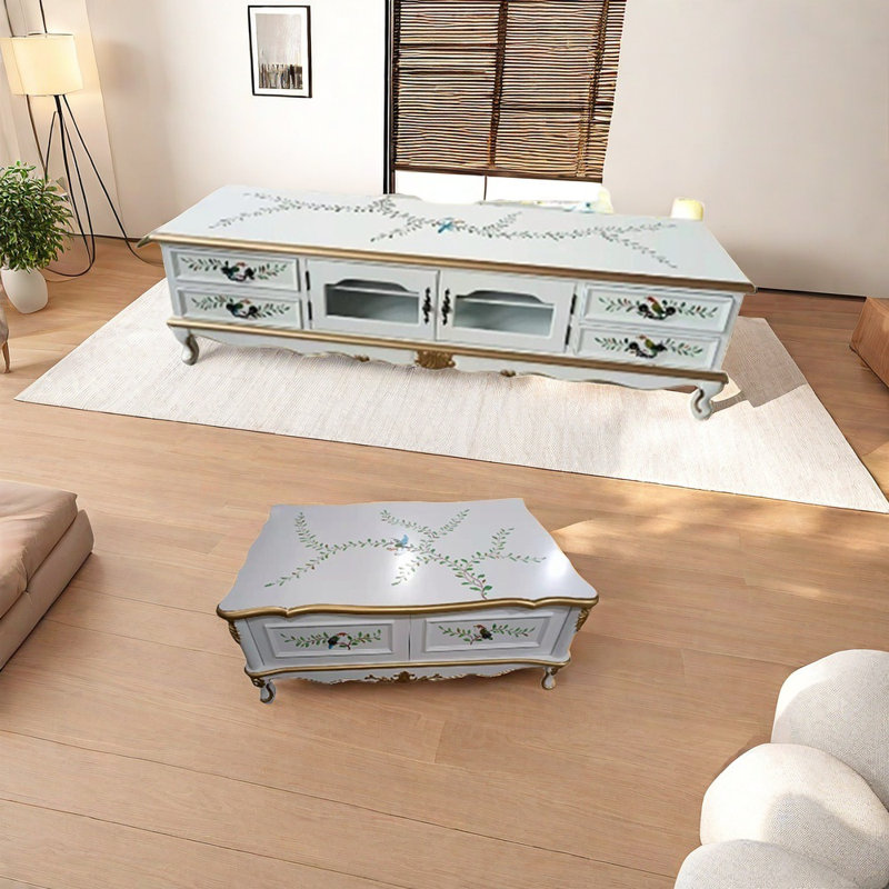 Handmade art TV cabinet coffee table