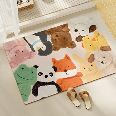 Cartoon Bathroom Mat - Non-Slip, Quick-Dry, Soft Diatomite Foot Mat For Toilet, Shower, Home