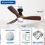 Ventilateur de plafond encastré en noyer de 42 pouces avec lumières et télécommande, ventilateur d'intérieur à 3 pales à intensité variable fonctionnant avec l'application Alexa Alexa-562013701-562013699-562013724