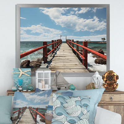 Tyris Beach Pier Point de vue noir sur toile