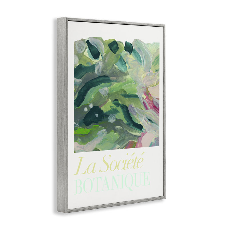  French Leaves Abstraction Black Framed Giclee Art by cartissi, Estampe numérique Farmhouse, H 18 po x l 12 po