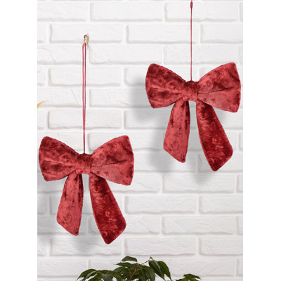 The Holiday Aisle® Christmas Wreath Bow Decoration 15 Inches By 13 Inches, Christmas Tree Bow Topper, Red Decorative Bow For Holiday Home Decor, Seasonal Front Door, Indoor, Outdoor, & Gift Decorations