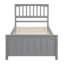 Lit plateforme en bois simple, gris