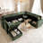 8-Piece Modular Sleeper Sectional Couch with Storage Seat, Luxury Chenille Sectional Sofa with Gold Legs and Accent-1086244916-1085828279