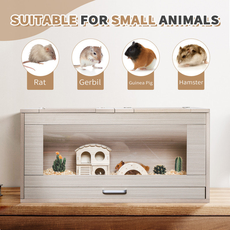 Germano Weather Resistant Small Animal Cage, Light Wood