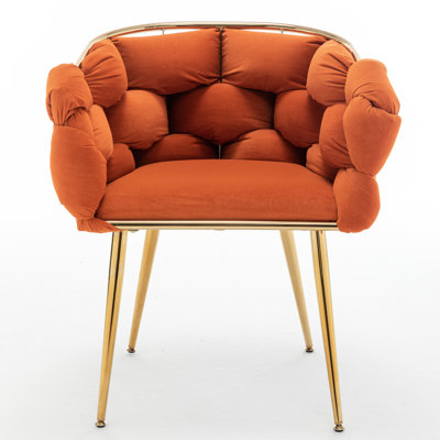 Siège de salon en velours orange - Fauteuil de luxe simple et moderne combiné confort et style
