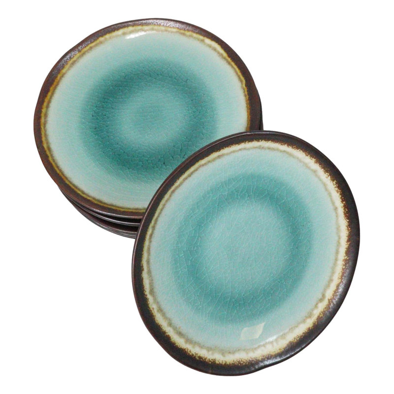 Ensemble de 6 assiettes à dessert rondes croustillantes Midori Kannyu