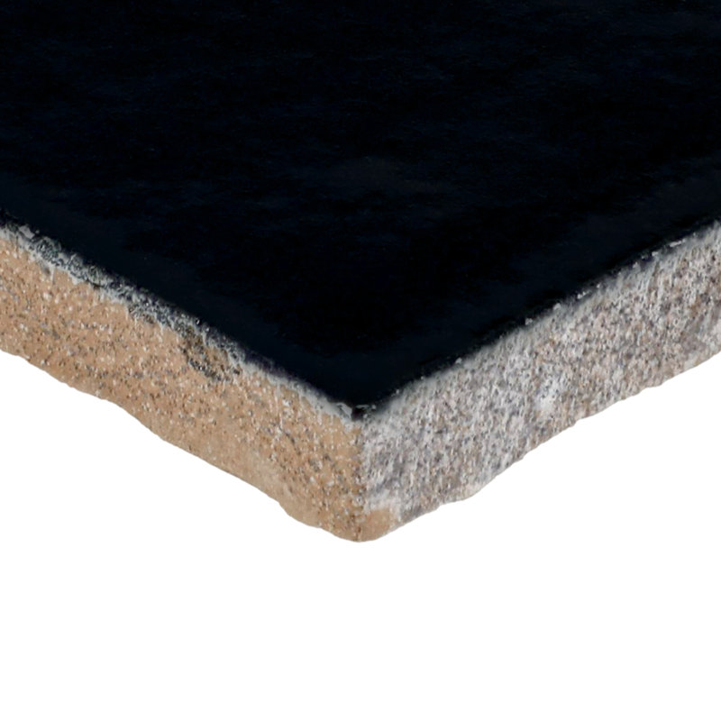 Itona Tile 4" x 4" Ceramic Concrete Look Wall Tile, Carbone