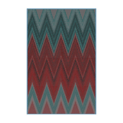 Tapis rouge à chevrons Donti