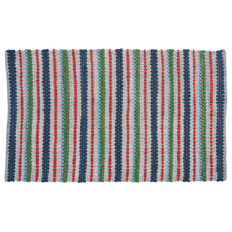 Mlynn Cotton Striped Indoor Rug, Rectangle 3' x 5'