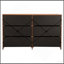 Commode 6 tiroirs avec grands tiroirs en tissu, noyer