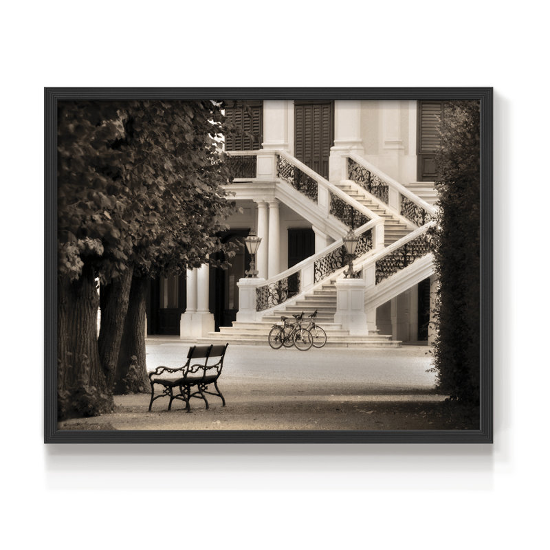 Château de Schonbrunn - reproduction encadrée - réaménageable, Noir, noir, noir, noir, H 22 po x l 28 po
