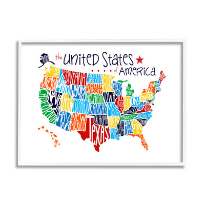«Burkett Wall Plaque USA Map», art textuel