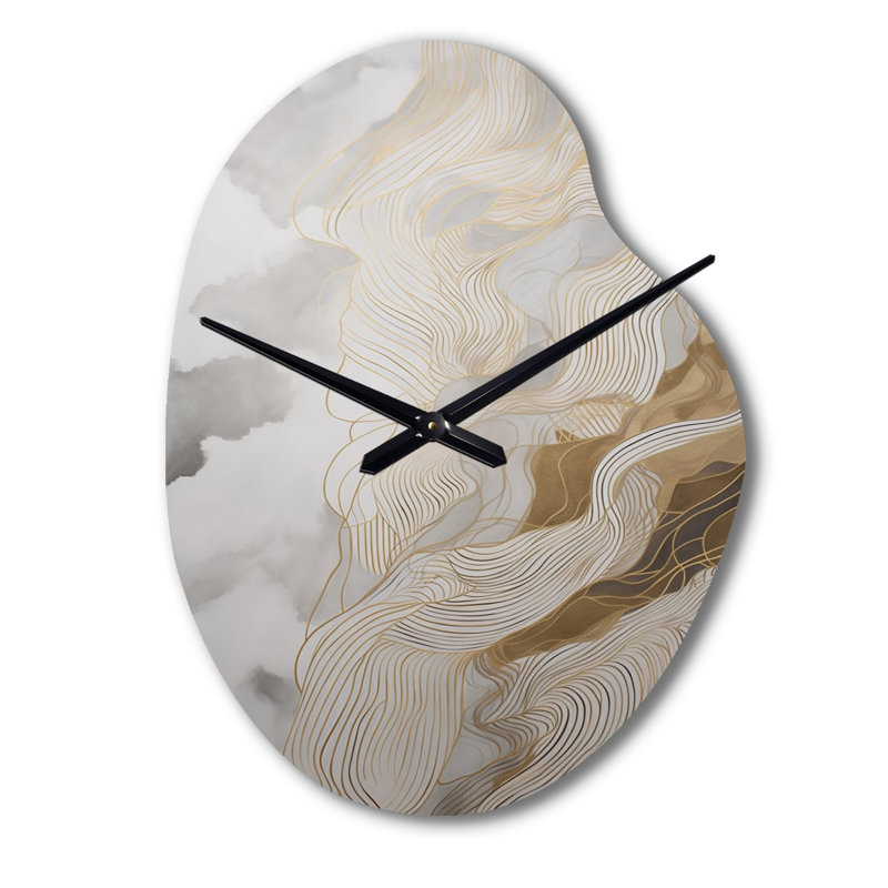 Sylva - Pear Shape Large Abstract Line Art 3D Wall Clock, Small