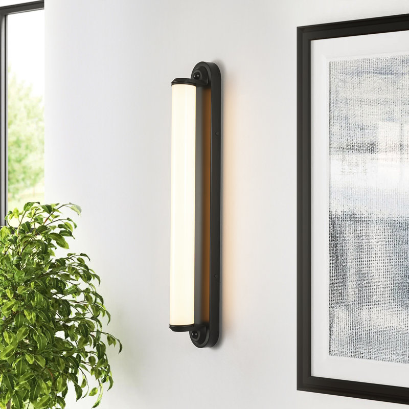 Avenlo 24" 1-Light Modern Linear LED Tube Wall Sconce, Matte Black