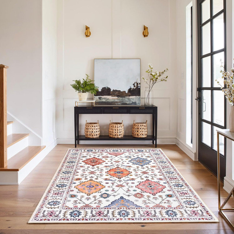 Tapis intérieur / extérieur lavable beige, Rectangle 4pi x 6 pi