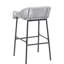 Tabourets de bar en corde tissée de patio gris pour le plaisir de s'asseoir au bord du jardin et de la piscine, aéré et confortable