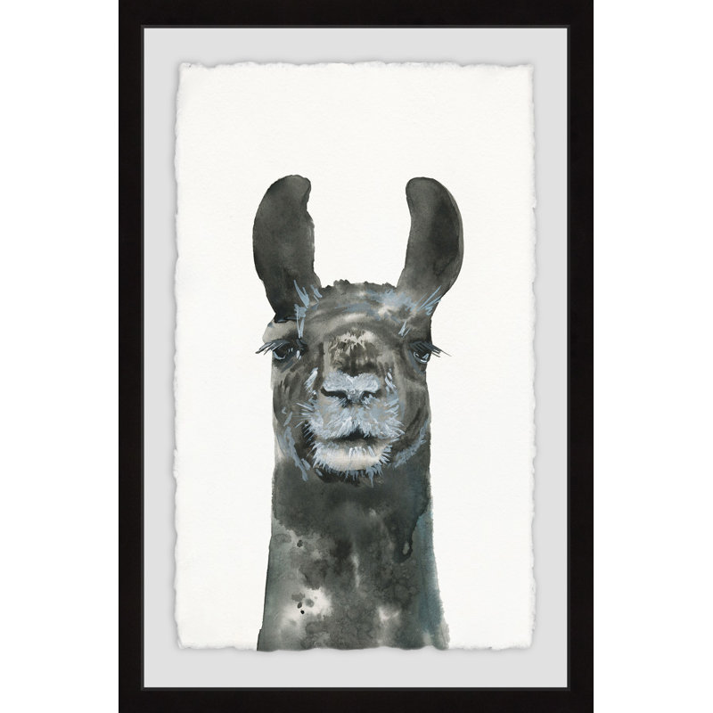 Older Llama - Single Picture Frame Painting, 30cm H x 20cm W x 4cm D