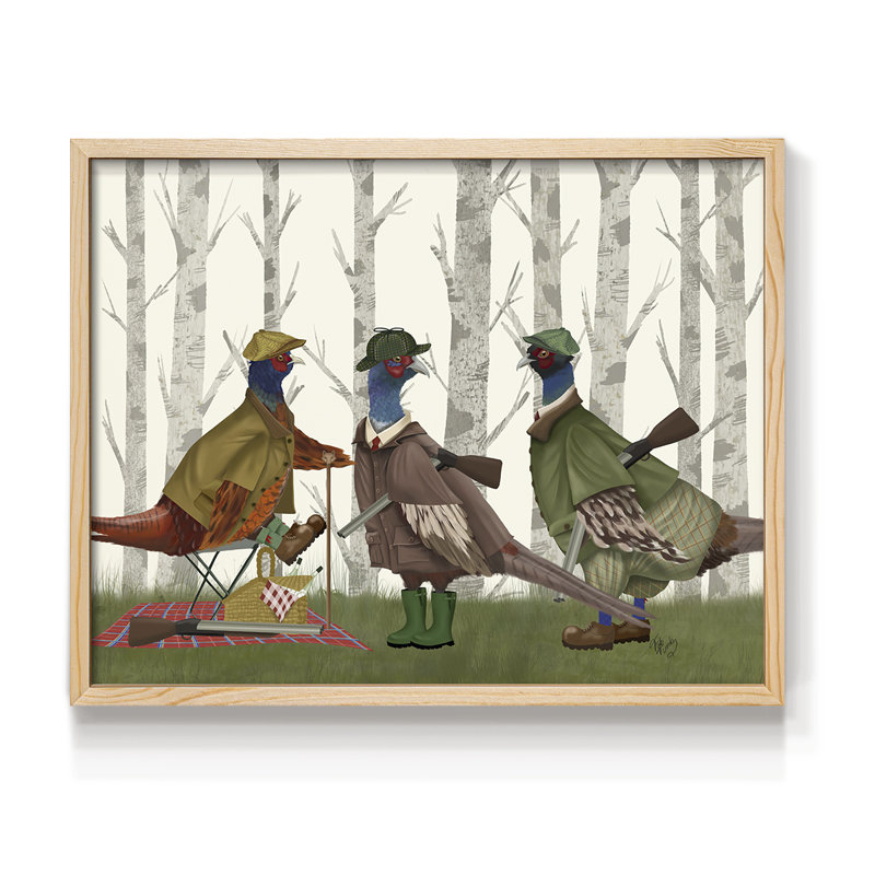 Faisan du groupe de tir 1 - Reproduction encadrée - Restickable, Naturel, H 11 po x l 14 po