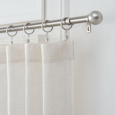Ensemble de tringle à rideaux 1 diamètre Mode Premium Collection avec embouts de boule modernes et tringle ajustable murale en acier