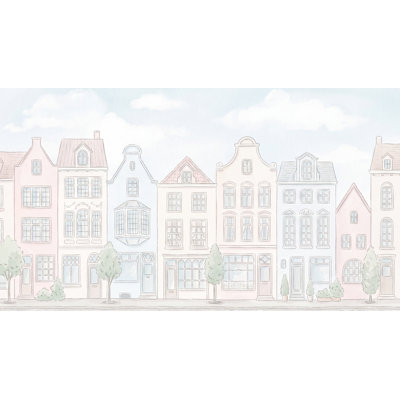 Décoration murale pastel maisons européennes