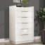 Ensemble de chambre à coucher 4 pièces avec commode et table de chevet ultrabrillantes, blanc-116781328