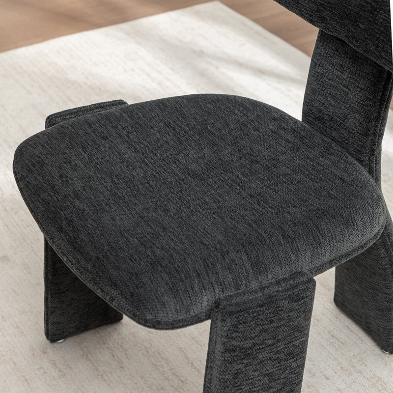 Chaises de salle à manger rembourrées Modern, Noir