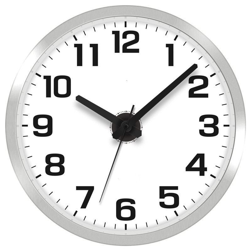 Night Light Wall Clock For Bedroom,Silent Lighted Up Wall Clock Glow In The Dark, Battery Operated Wall Clocks For Living Room/Kitchen, Easy To Read Large Digital Display, (Silver/12 Inch)
