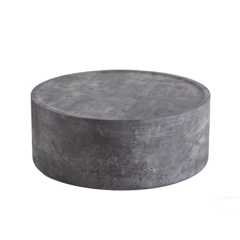 Round Coffee Table with Faux Concrete Finish, 12.43" H x 31.52" W x 31.52" D