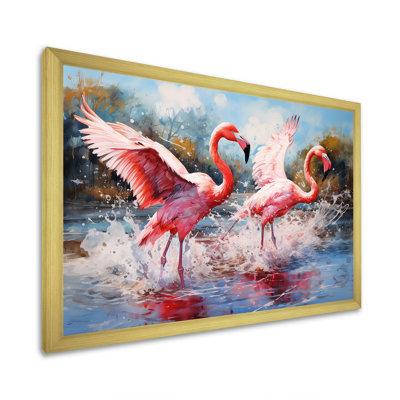 " Wild Pink Flamingo In Lake I "