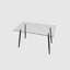 Table de salle à manger de 51 po en verre rectangulaire minimaliste moderne pour 4 à 6 personnes avec plateau en verre trempé de 0,31 po et pieds en métal noir, bureau de table d'écriture, pour la cuisine, le salon et la salle à manger (0 dégât)