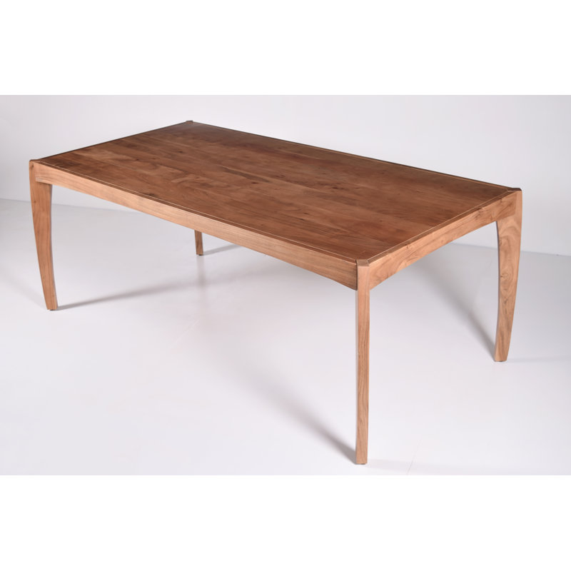 78" Dining Table Solid Wood Walnut, Dark Brown Wood