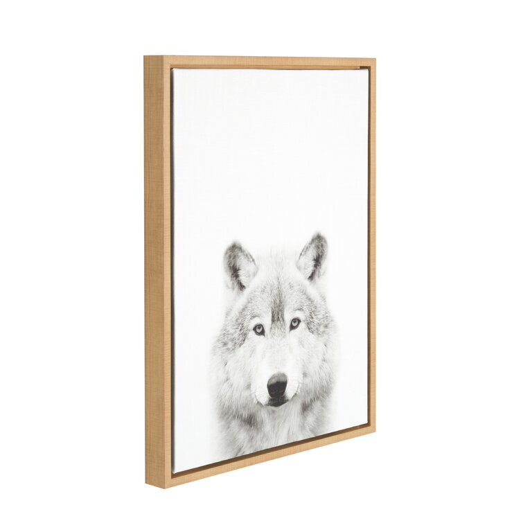 Loon Peak® Marka Wolf Portrait Framed On Canvas by Simon Te Tai Print   Reviews Wayfair