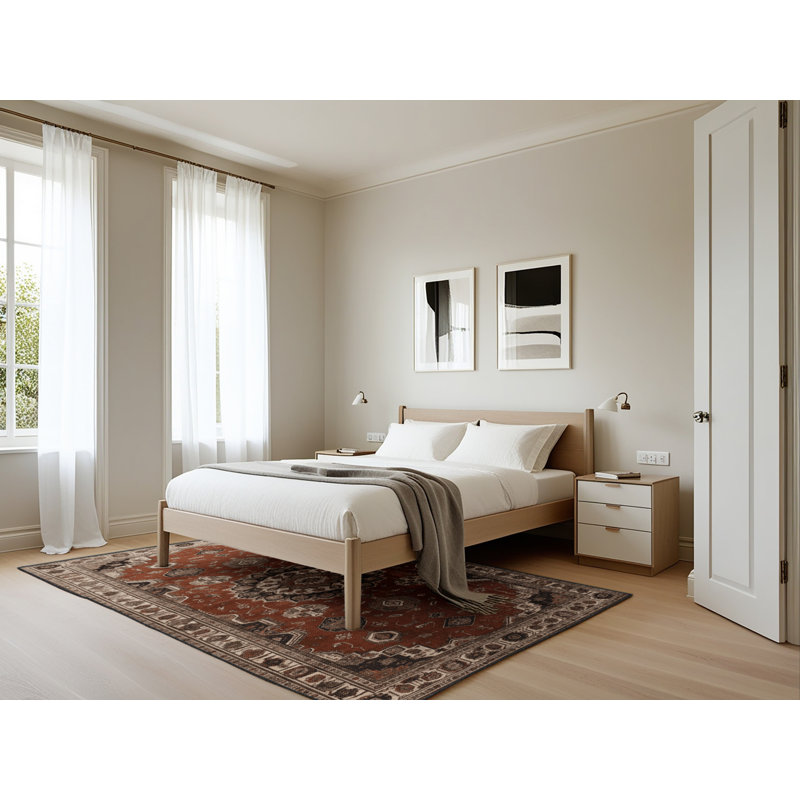 Tapis brun lavable à la machine, Rectangle 5 pi x 7 pi