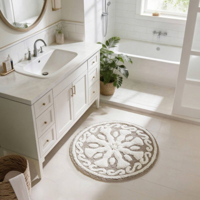 Casablanca Medallion Cotton Tufted Bath Rug