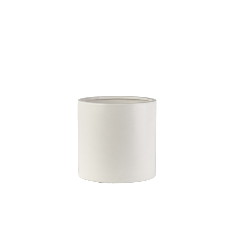 Pot de fleurs en céramique, Blanc, H 4 po x l 4 po x P 4 po
