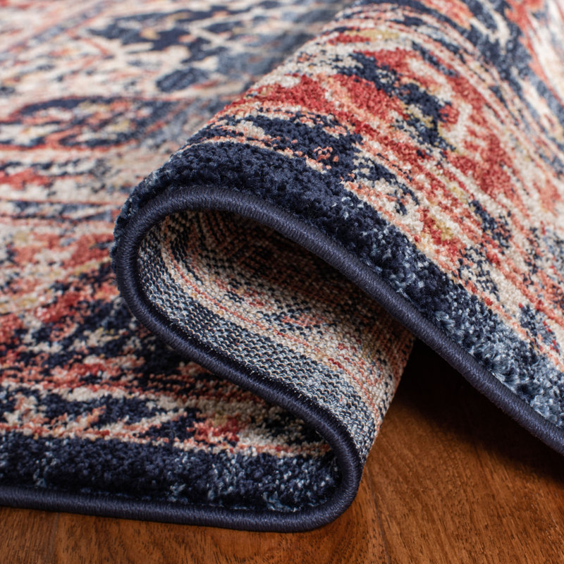 Tapis bleu marine / rouge Sechovicz, Rectangle 8 pi x 10 pi