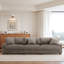 3 - Piece Upholstered Faux Rabbit Fur Flannel Modular Sectional Sofa with Armrests & Throw Pillows-2104535870