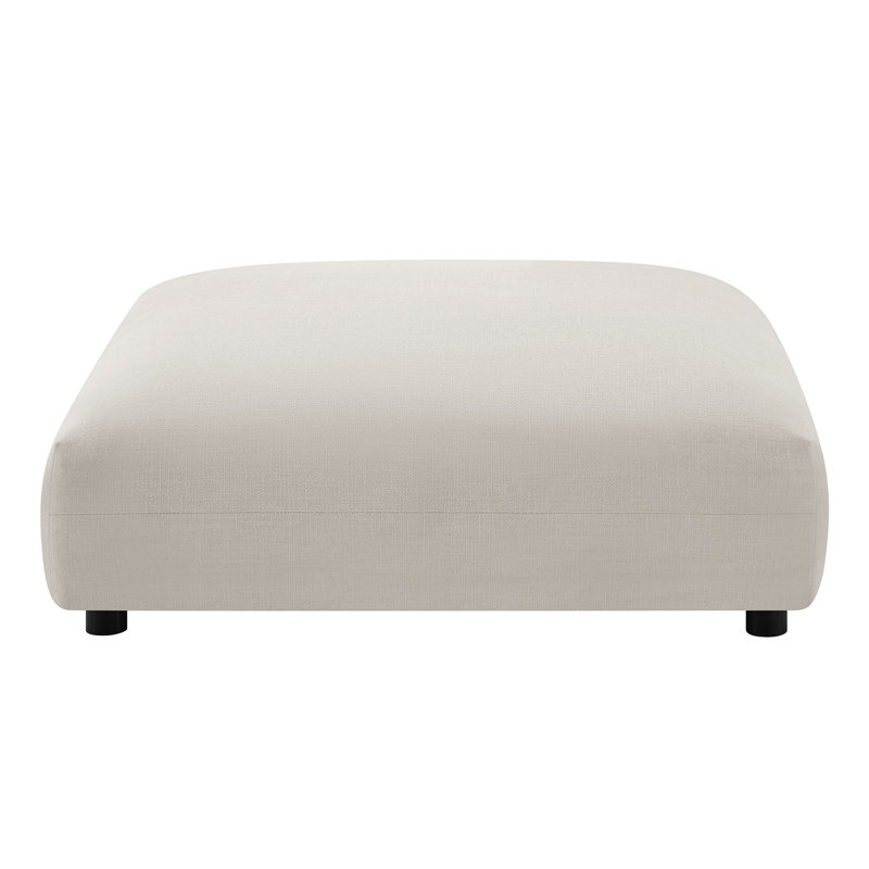 Solace Large Off-White Upholstered Fabric Modular Ottoman