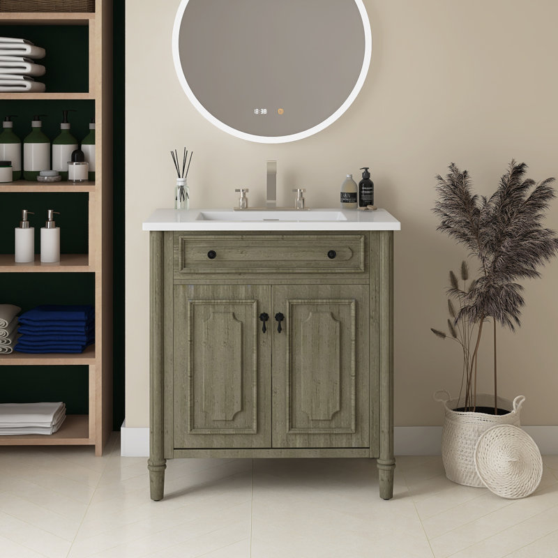 Meuble-lavabo 31 po avec lavabo 31 po, Gris