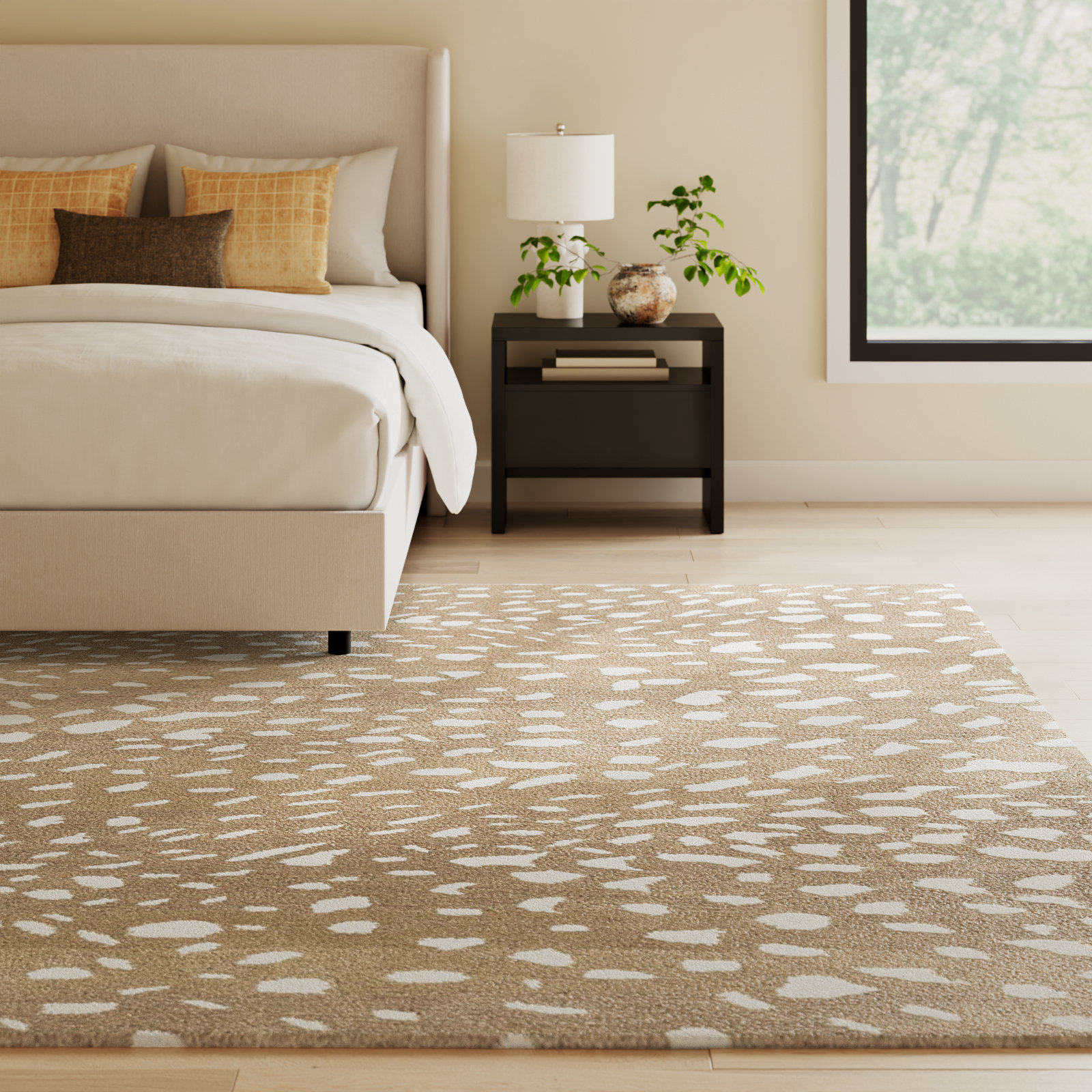 Jona Light Brown Hand-Tufted Wool Rug, Rectangle 10' x 14'