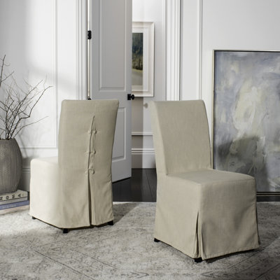 Chaise d'appoint rembourrée en lin Latrell