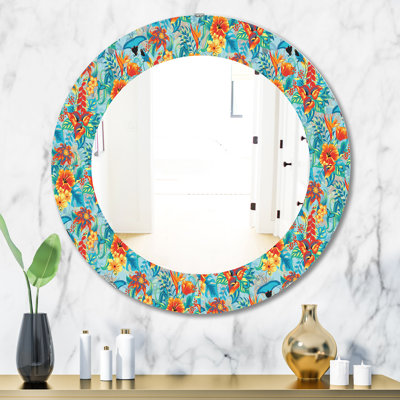 Miroir mural tropical bohémien et éclectique