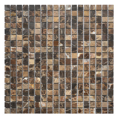 Carreau de mosaïque en marbre foncé 0,63 "x 0,63" Emperador