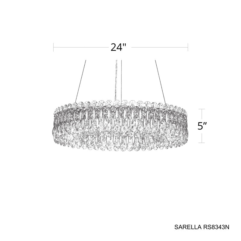 Sarella 12 - Light Chandelier, Swarovski, Stainless Steel
