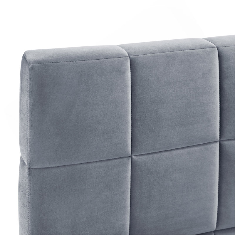 Full Upholstered Daybed/Sofa Bed Frame, Velvet, Gray