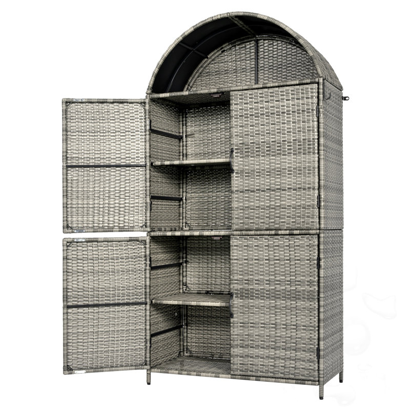 Armoire 4 portes à 4 portes avec tablettes réglables, Gris