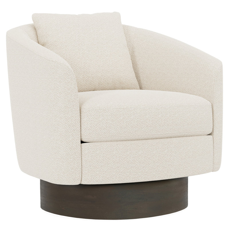 Camino Upholstered Swivel Barrel Chair, Cream Chenille 1345-002