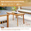 Ensemble de 4 meubles en bois d'acacia avec table basse et coussins de dossier pour la cour