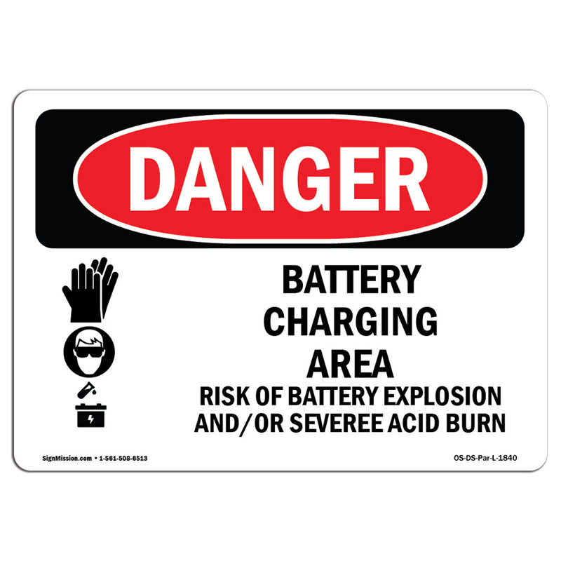 OSHA Danger Sign, 18" H x 24" W x 0.1" D